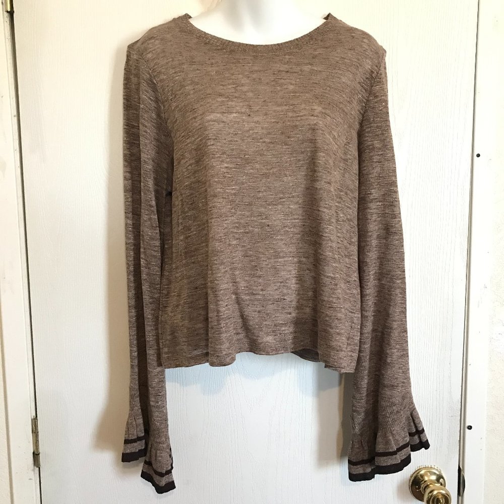 Zara Collection Top Long Sleeve Flare Cuffs Large